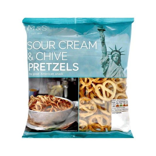 M&S Sour Cream & Chive Pretzels Snacks 150gm
