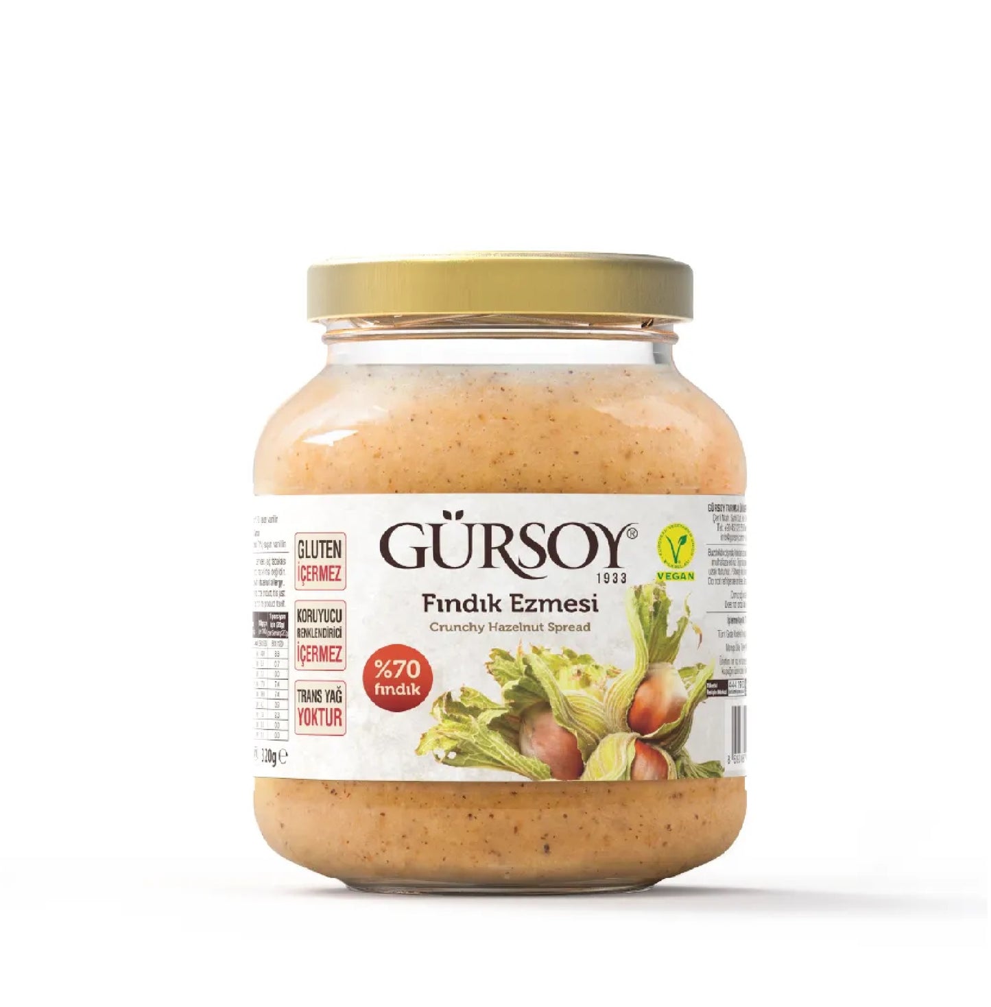 Gursoy Hazelnut Spread with 70% Hazelnut 320 Gm