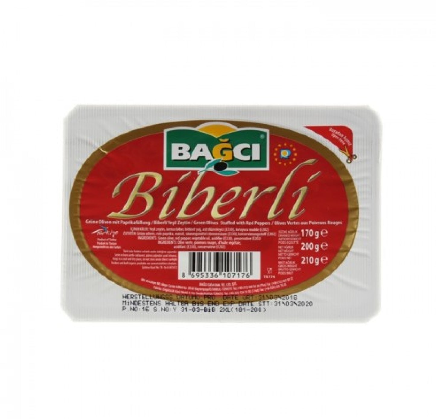 Bagci Green Olives with Red Pepper