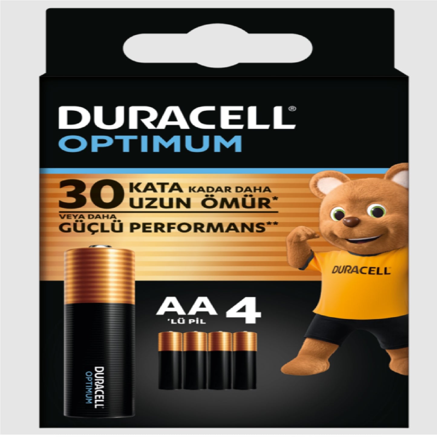Duracell Optimum AA Alkaline Battery 1.5V (LR6 / MN1500) Pack of 4