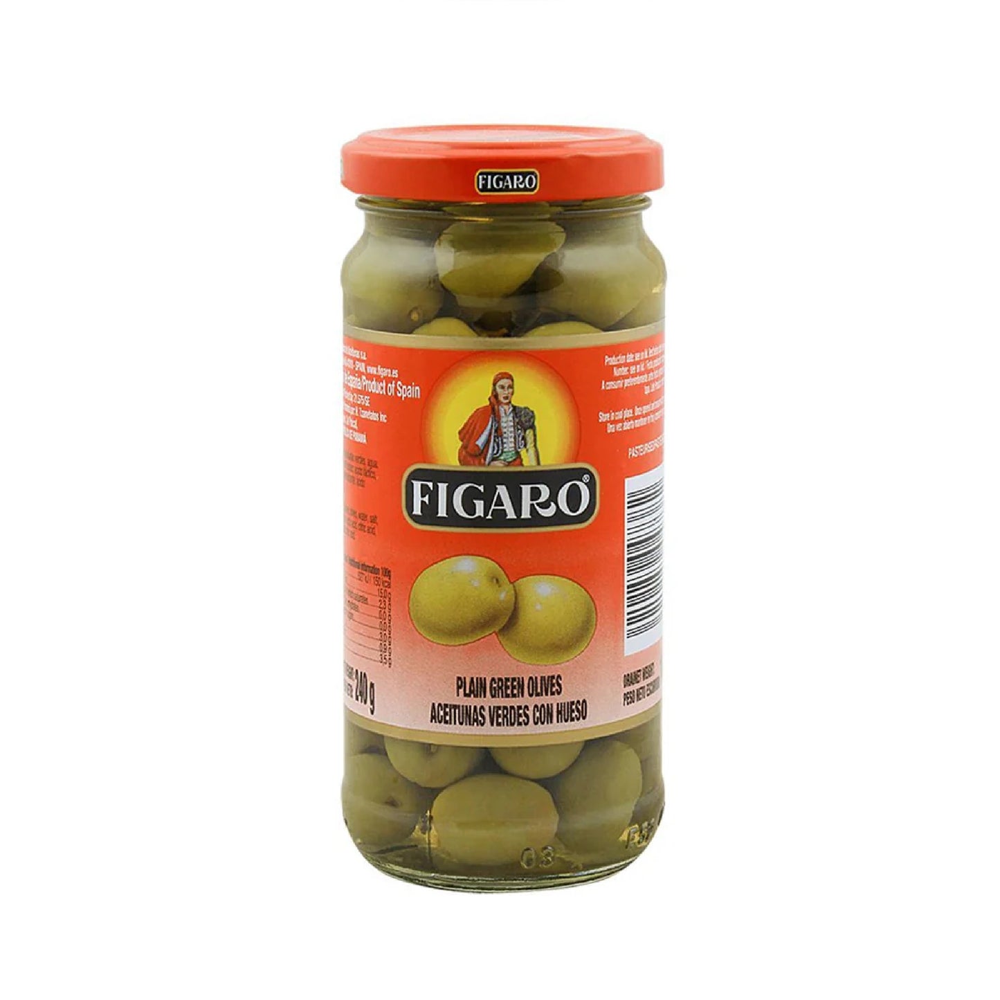 Figaro Plain Green Olives 240gm