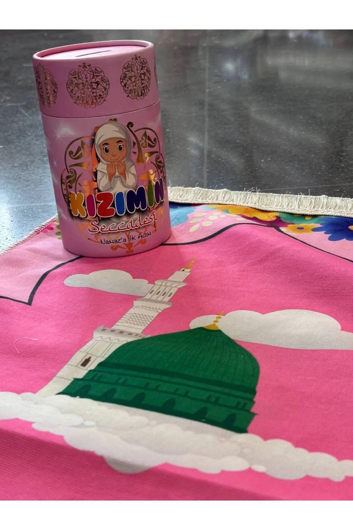 Children's Prayer Training Set - Prayer Rug Lantern Pattern 45x90 Cm