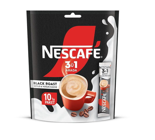 Nescafe 3 in 1 Black Roast 15 Gm Pack of 10