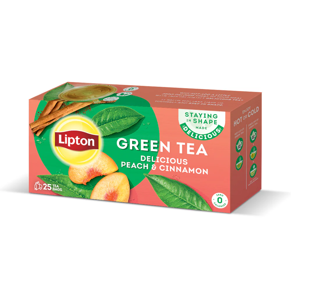Lipton Green Tea Peach & Cinnamon Tea Bags 25s