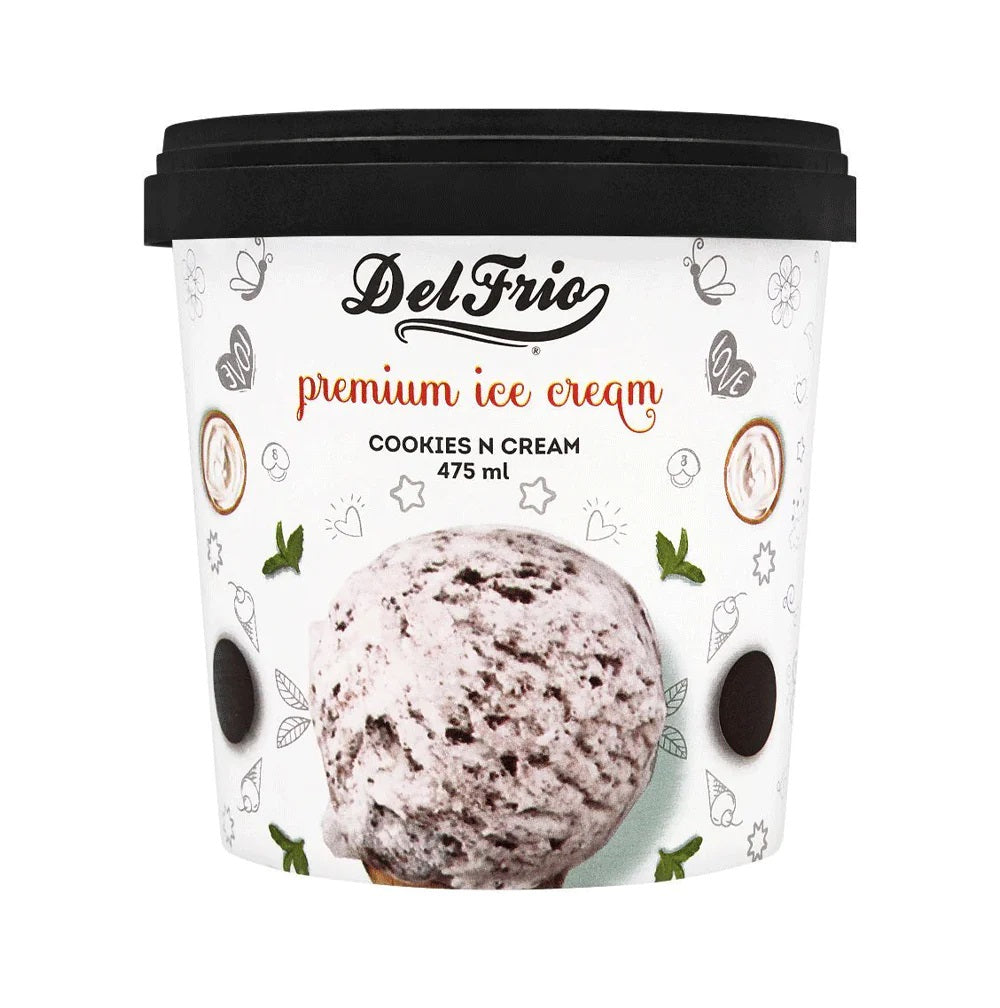 Del Frio Cookies N Cream Ice Cream Tub 475ml