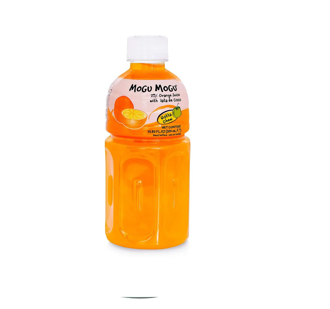 Mogu Mogu Orange Flavored Drink, With Nata De Coco, 320ml