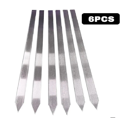 50cm Wide No-Wood Handle Flat Stainless Steel BBQ Skewers