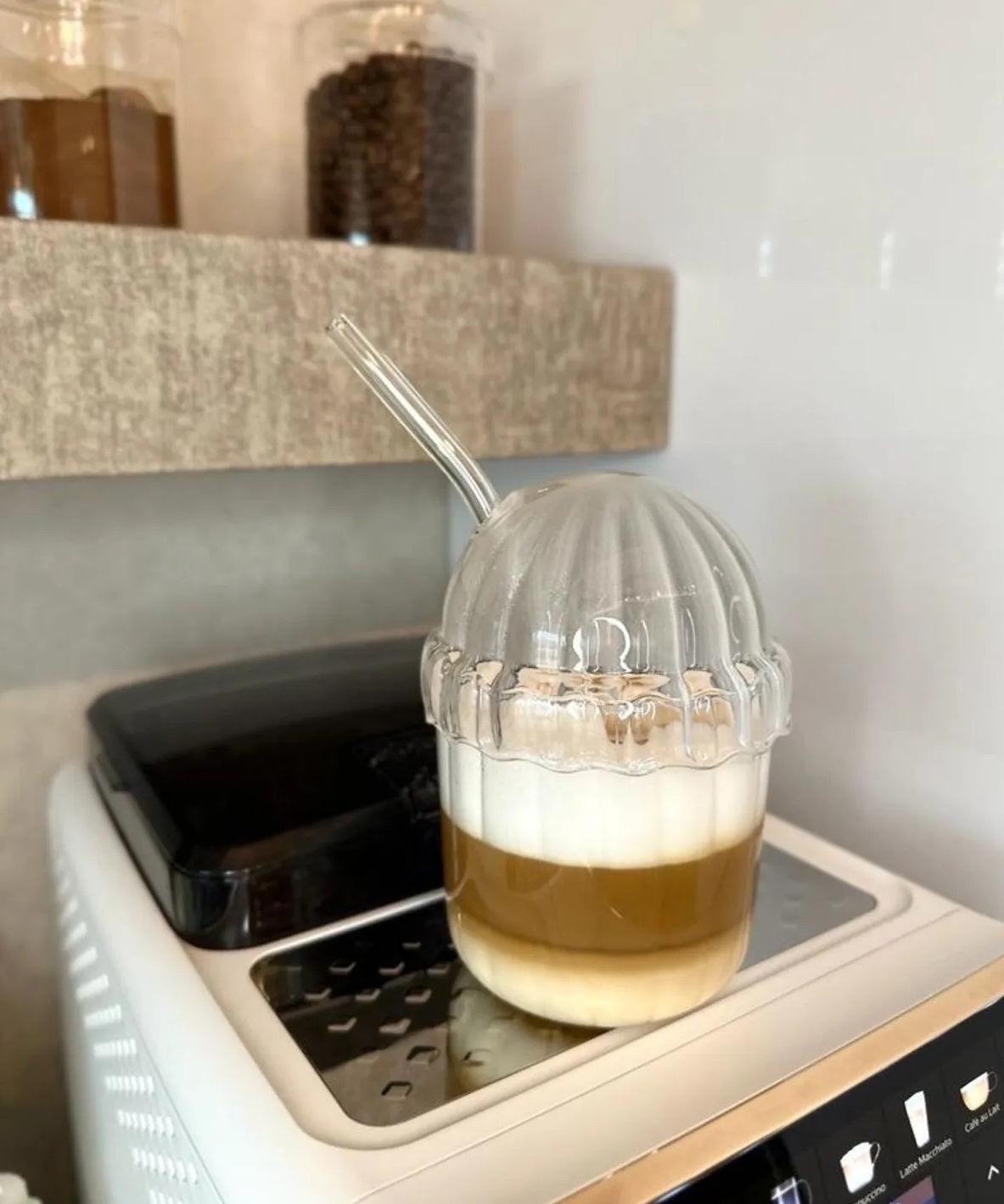 Piece Glass Oval Lid Heat Resistant Pinterest Cup | Coffee and Presentation Cup | 430 ml