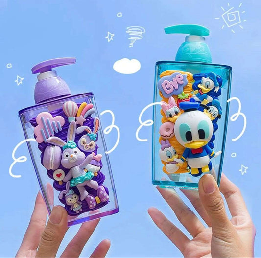 420ml kawaii sanrio accessories cat kuromi my melody cinnamon roll cute beauty travel shampoo body wash clear press bottle for girls SF Traders