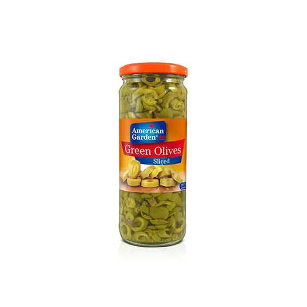 American Garden Green Olives Sliced 450gm