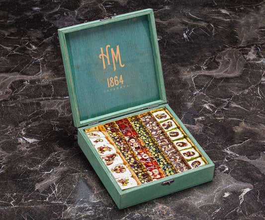 HM 1864 Premium Mixed Turkish Delight (Green Wooden Box) SF Traders