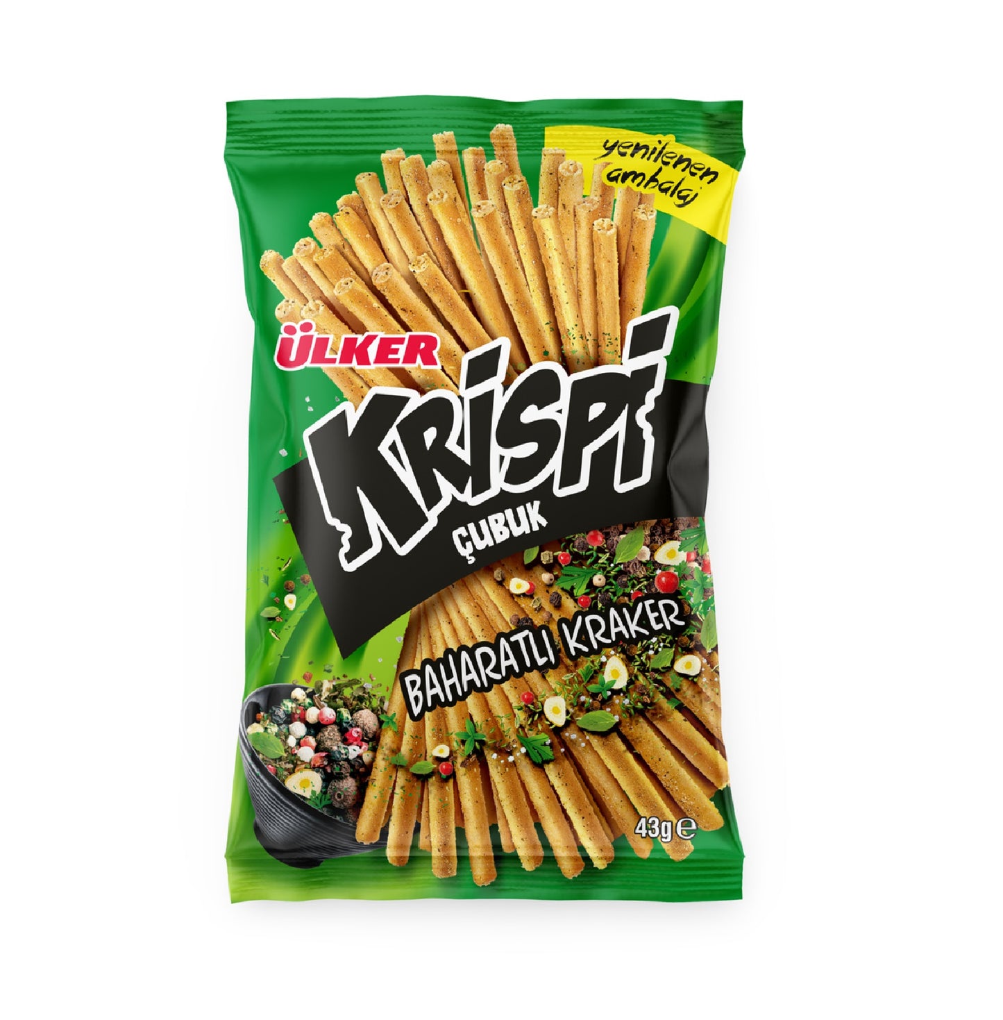 Ulker Krispi Spicy Stick Crackers 43 Gm