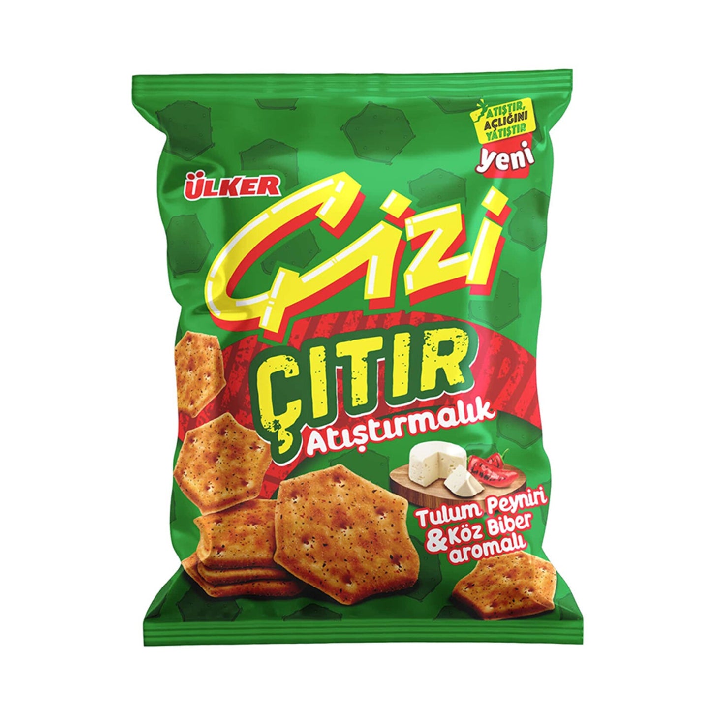 Ulker Chizi Crispy Tulum Cheese & Roasted Pepper Crackers 50 Gm