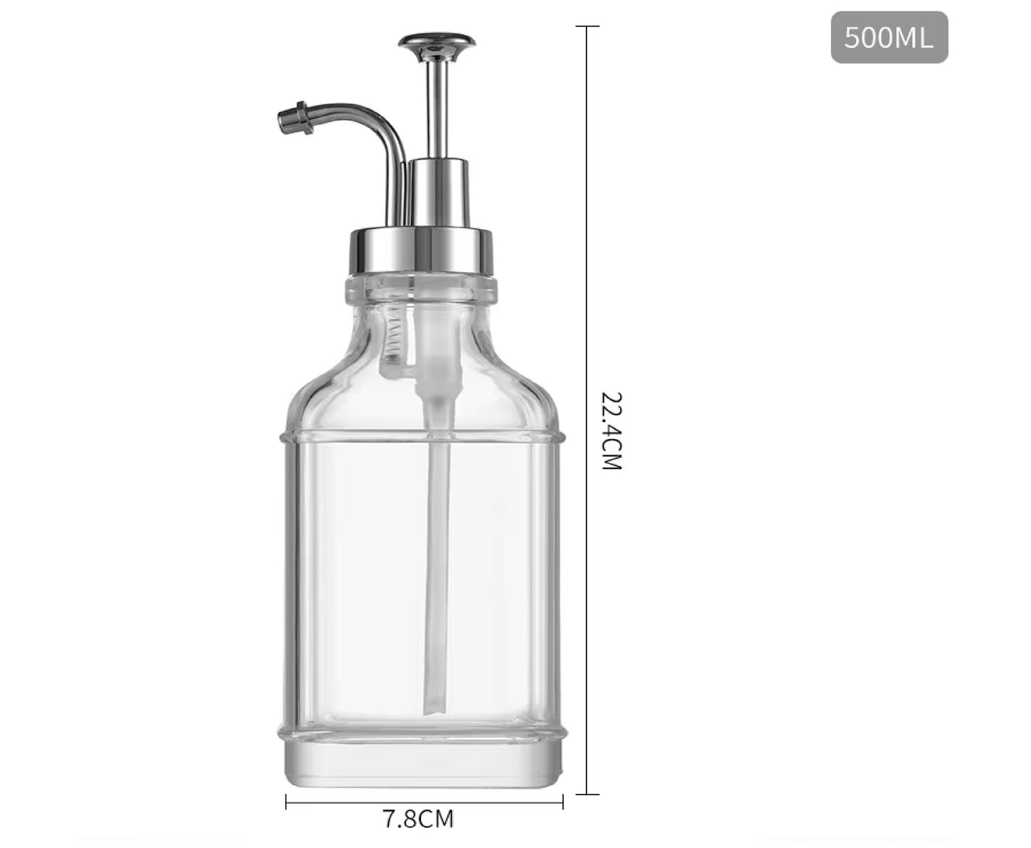 Glass Coffee Syrup Dispenser Bottle 500 ML