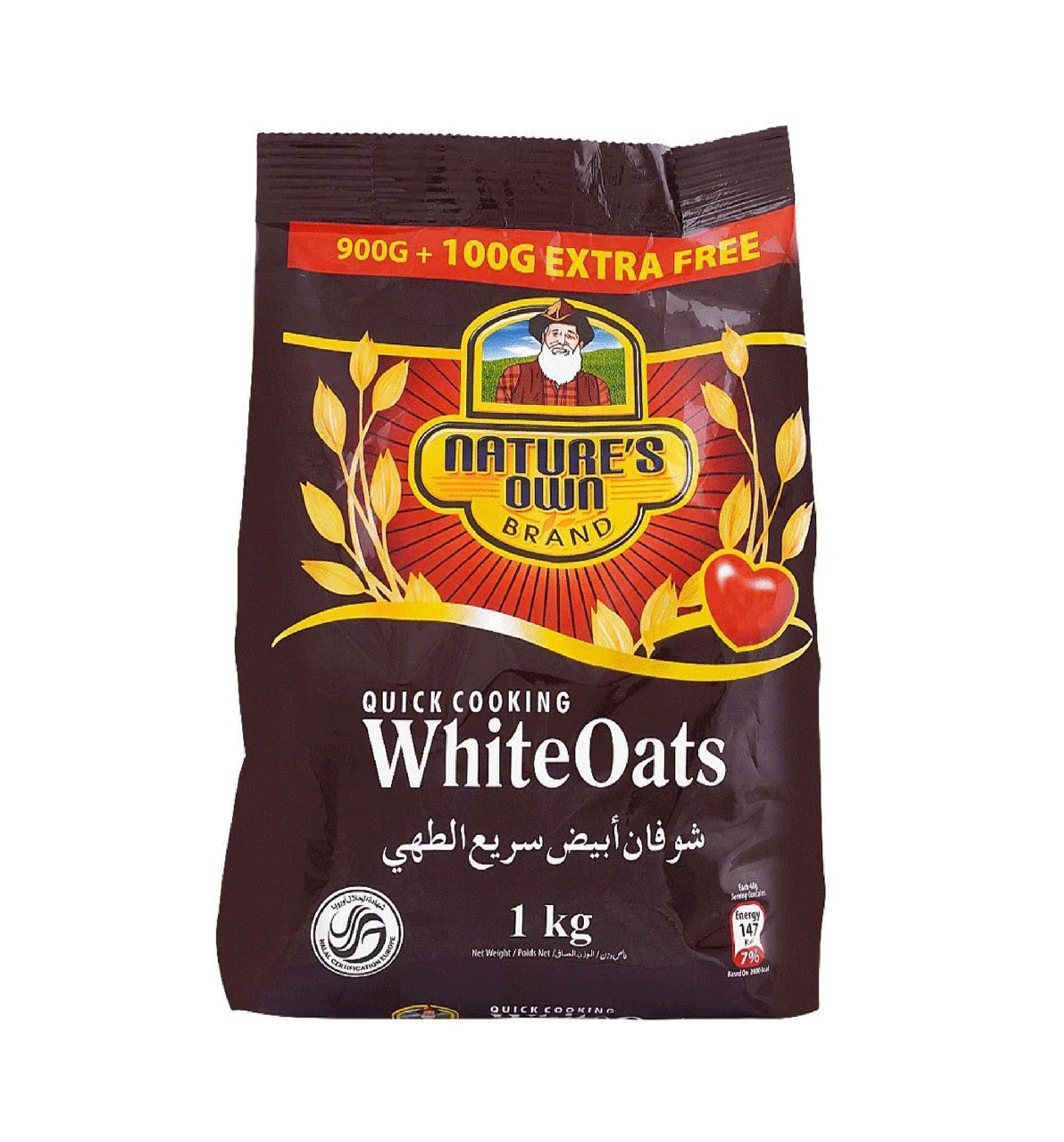 Nature's Own Quick Cooking White Oats 1kg