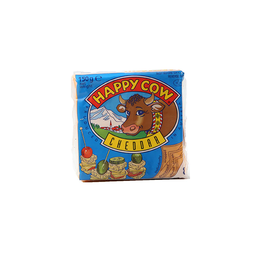 Happy Cow Cheddar Slice 150gm