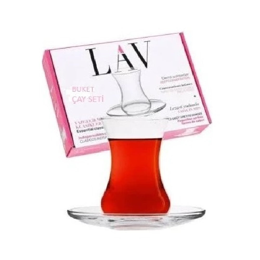 Lav Turkish Tea Saucer Set 12 Pcs