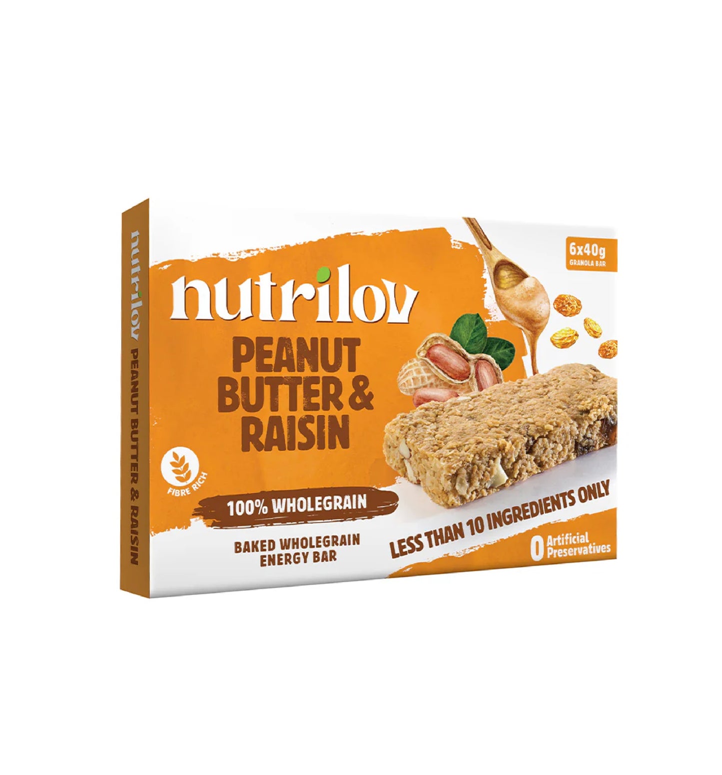 Nutrilov Peanut Butter & Raisin Granola 6-Bar 240Gm