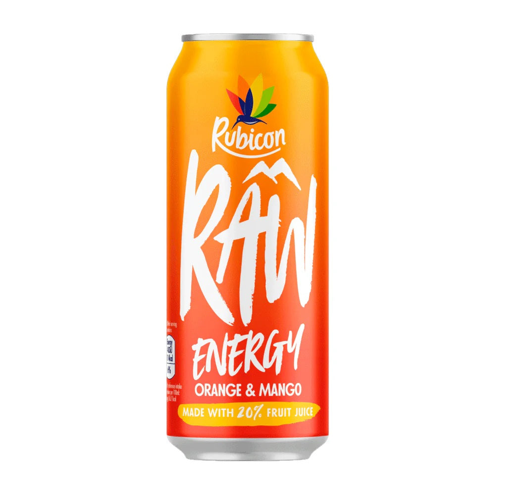 Rubicon Raw Energy Orange & Mango Can 500ml