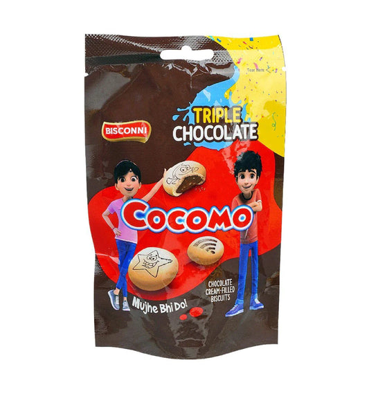 Bisconni Cocomo Tripple Chocolate Cream-filled Biscuits 39.6Gm