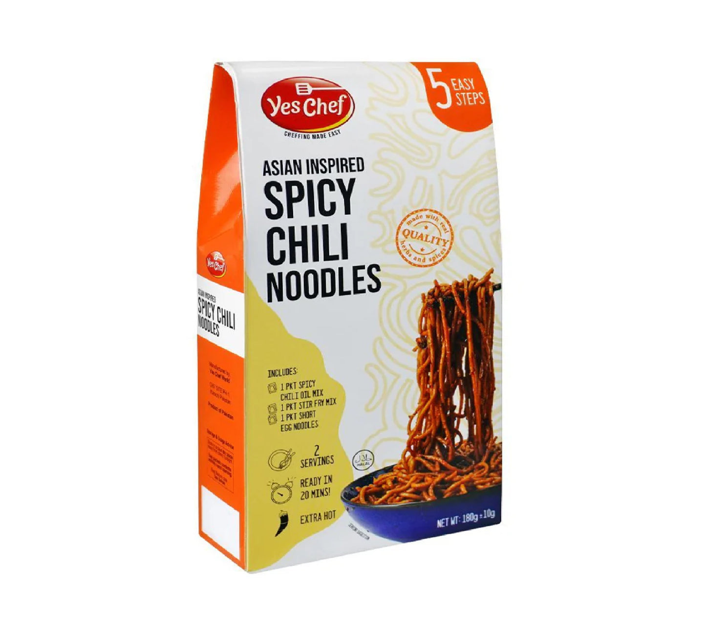 Yes Chef Global Inspired Spicy Chili Noodles 180Gm