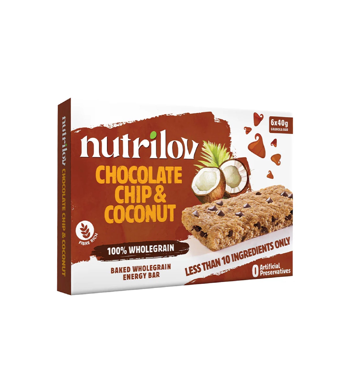Nutrilov Chocolate Chip & Coconut Granola 6-Bar 240Gm
