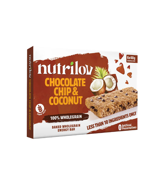 Nutrilov Chocolate Chip & Coconut Granola 6-Bar 240Gm