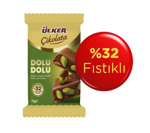Ulker Dolu Dolu Pistachio Chocolate 32% 77Gm