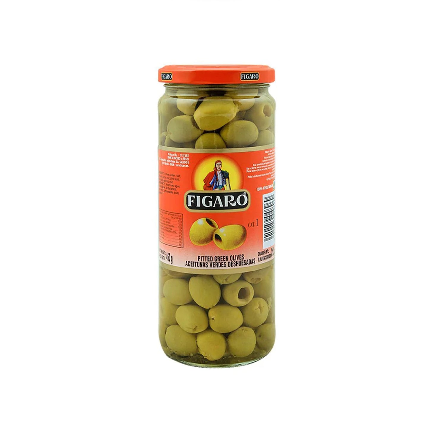 Figaro Pitted Green Olives 450gm