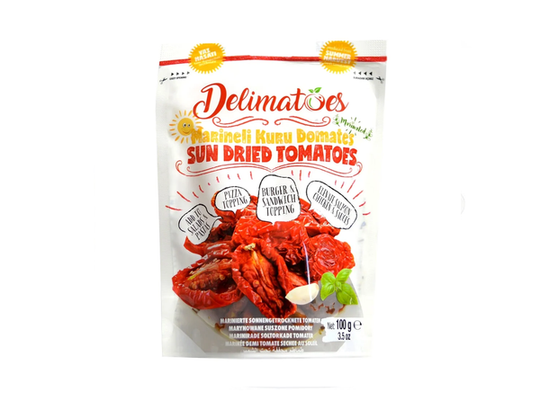 Delimatoes Sun Dried Tomatoes ‐ Marinated in Oil‐ Halves 100 Gm