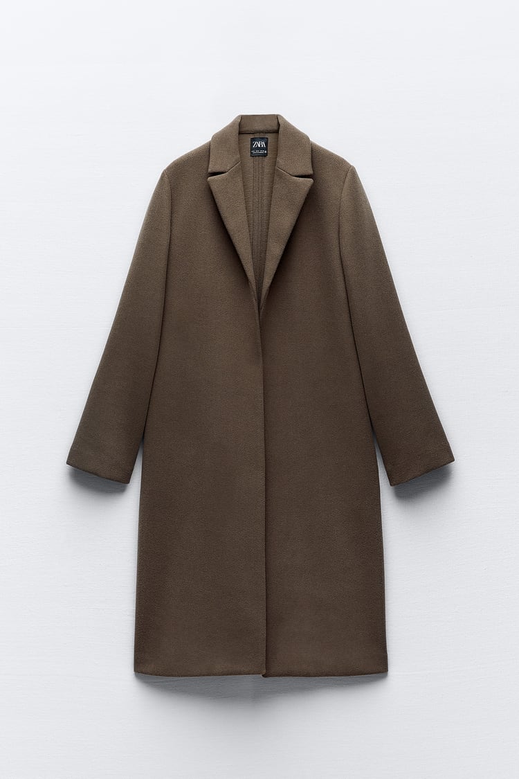 ZARA FELT TEXTURE COAT Brown Small - Main Image