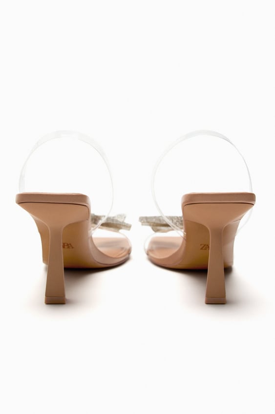 Zara HEELED VINYL SANDALS WITH BOW SF Traders