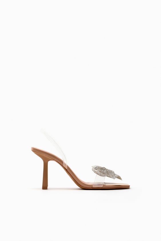 Zara HEELED VINYL SANDALS WITH BOW SF Traders
